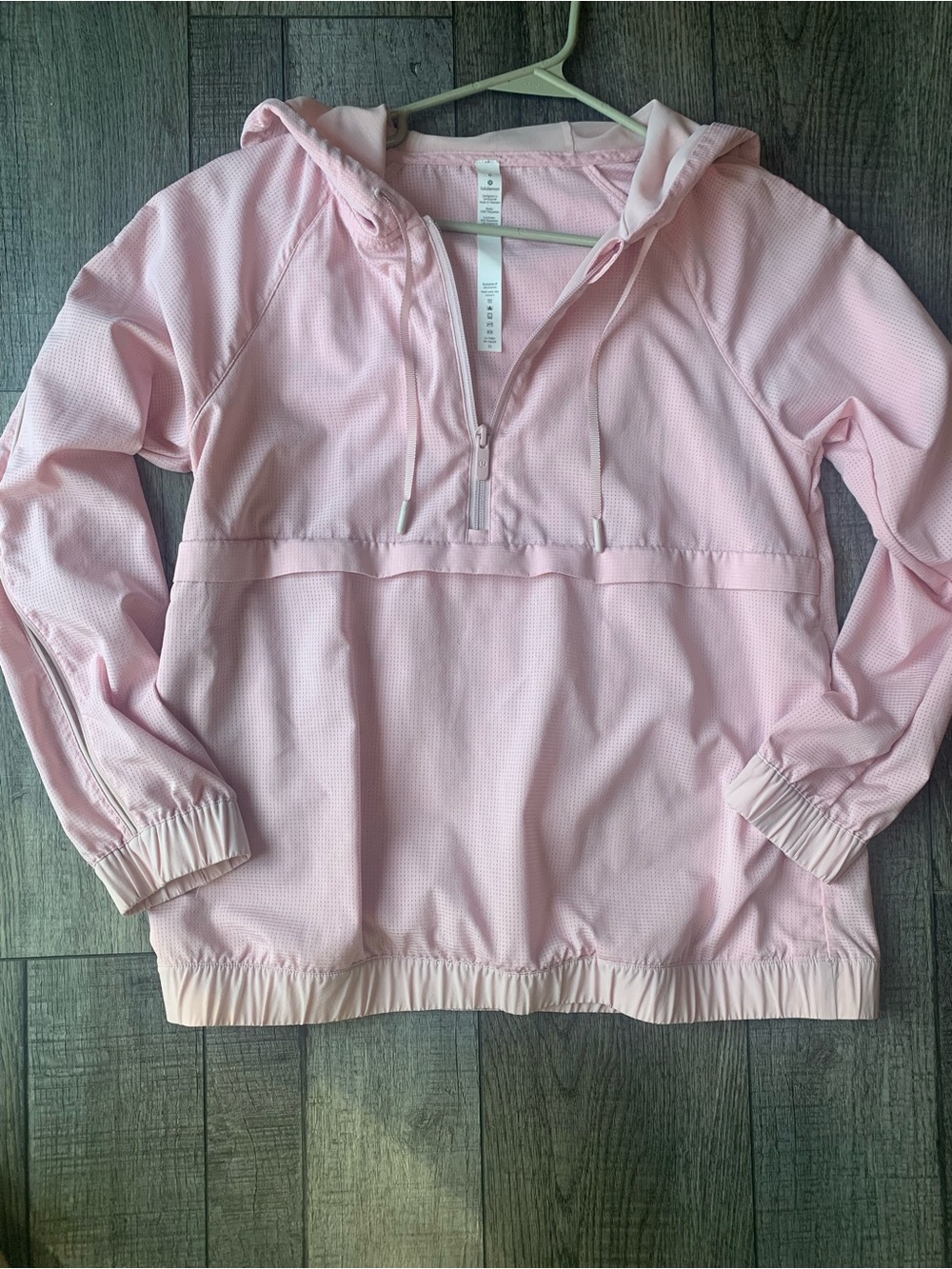 lululemon athletica Light Pink Half-Zip Hooded Pullover Jacket